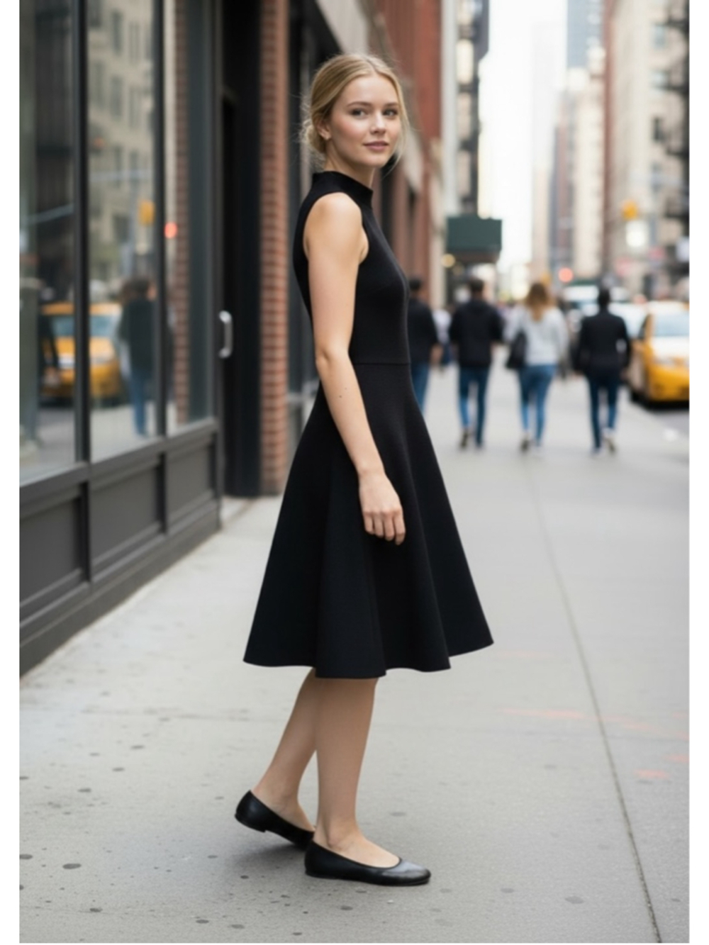 Club Monaco Black Sleeveless Knit Fit & Flare Dress M